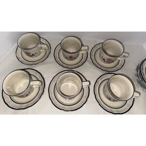 Studio Nova Cumberland Brambleberry Stoneware 6 Cups & 13 Saucers Set